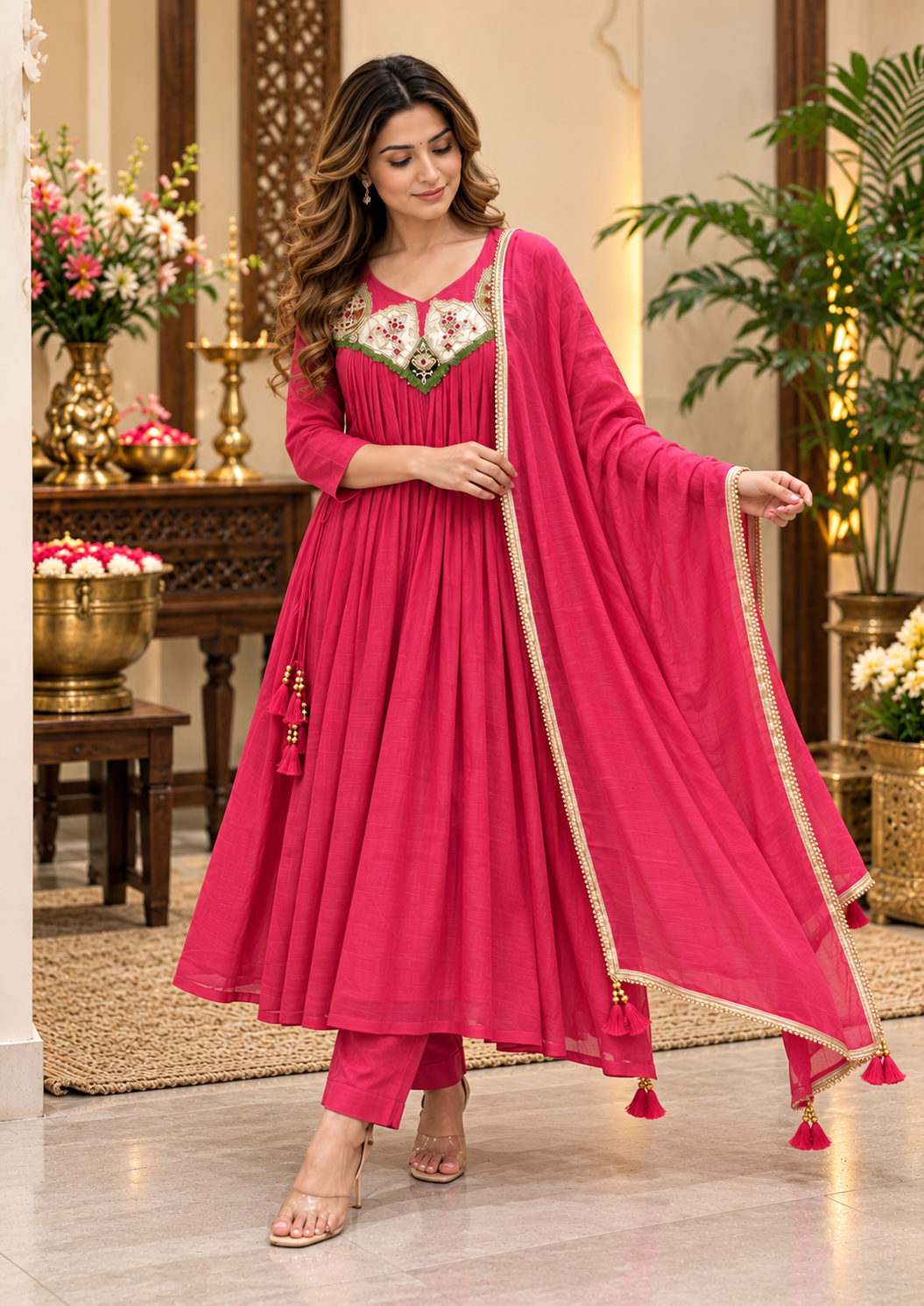 Gulabi Noor Embroidered Flared Suit Set