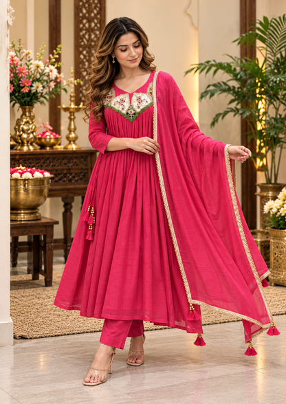 Gulabi Noor Embroidered Flared Suit Set