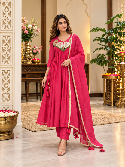 Gulabi Noor Embroidered Flared Suit Set