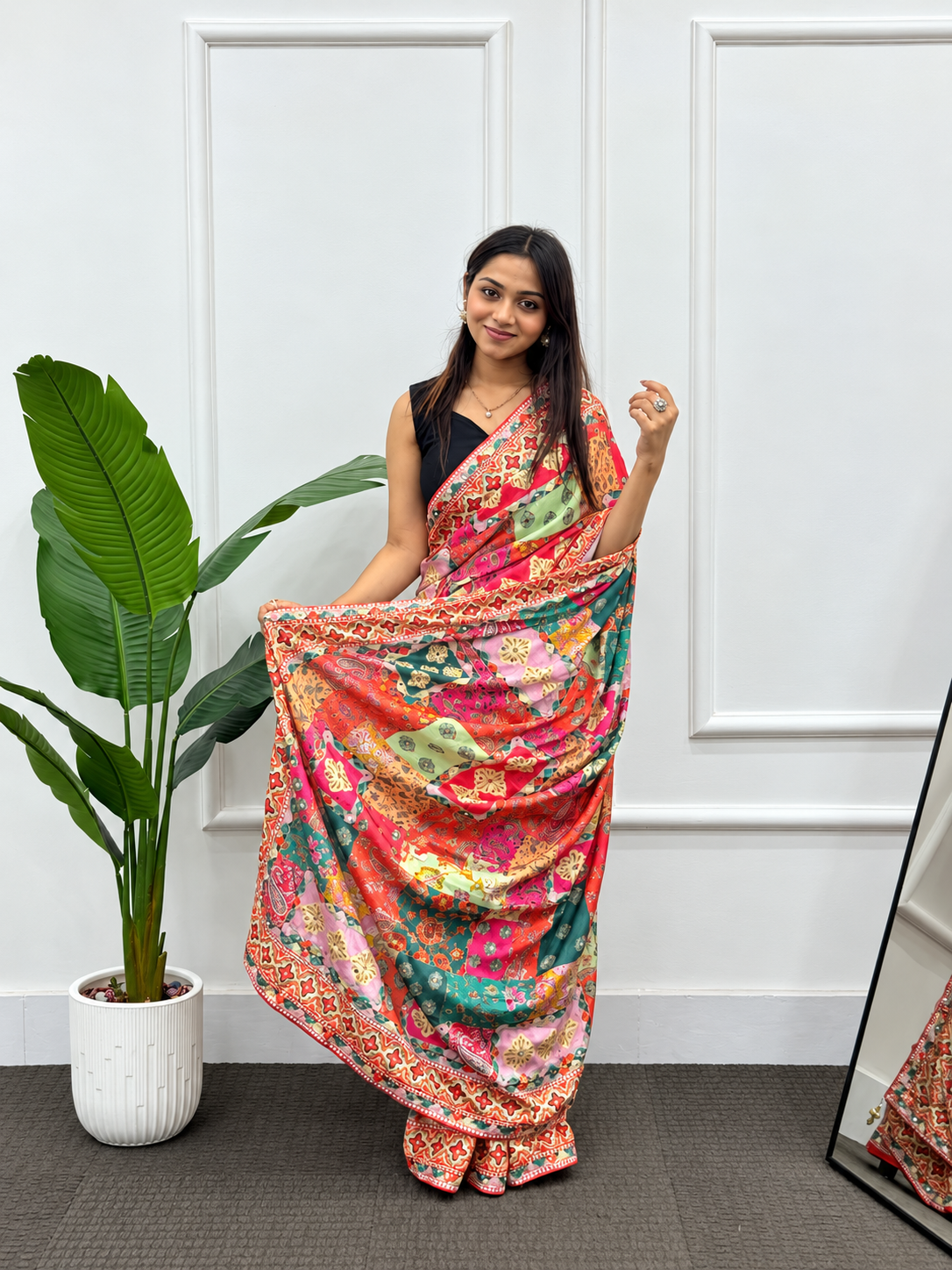 Glamorous Festive Wear Chinon Silk Saree
