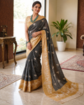 The Royal Legacy Black & Beige Traditional Motif Saree