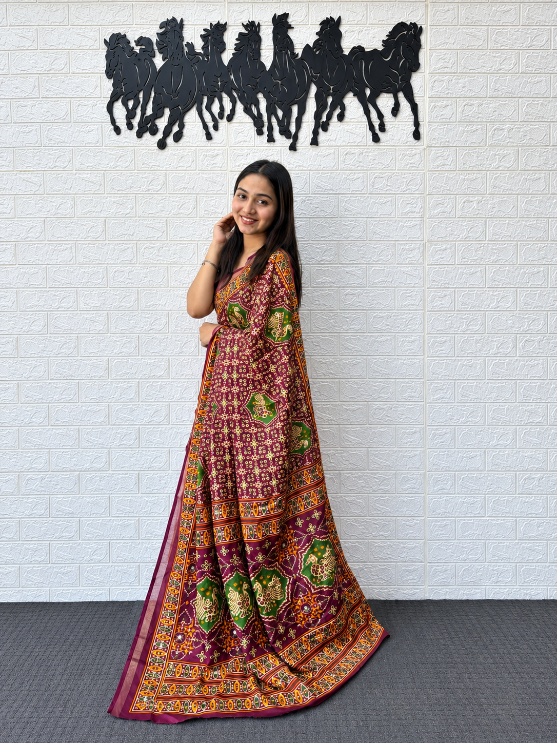 The Shahi Drape Traditional Print Mall Cotton Festive Saree