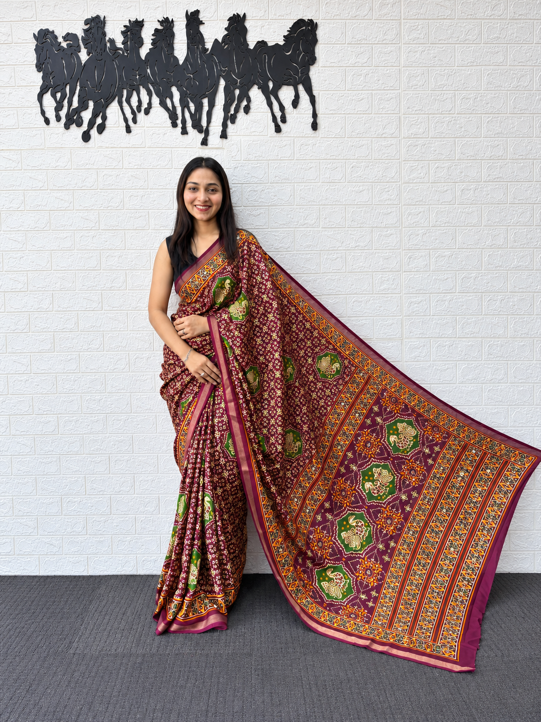 The Shahi Drape Traditional Print Mall Cotton Festive Saree