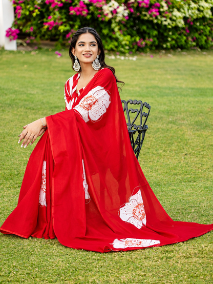 Intricate Rama Digital Printed Silk Saree With Outstanding Blouse Piece