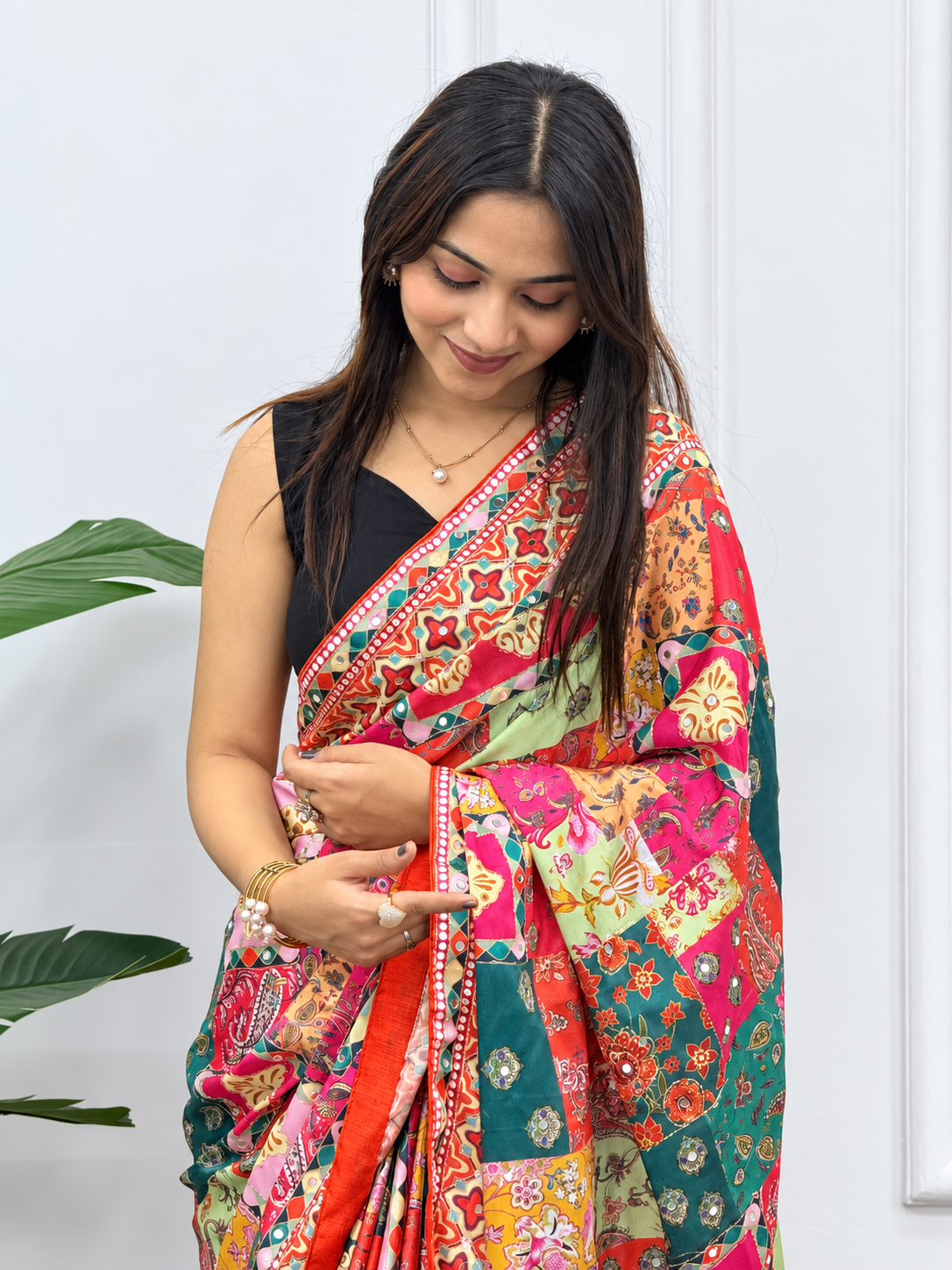 Glamorous Festive Wear Chinon Silk Saree