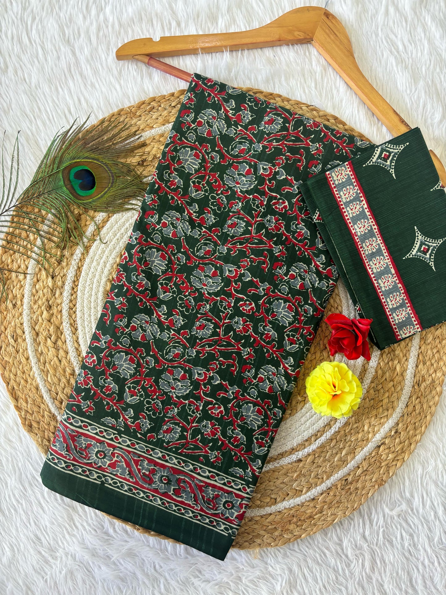 Trendy Pure Heavy Mul Cotton Saree with Blouse