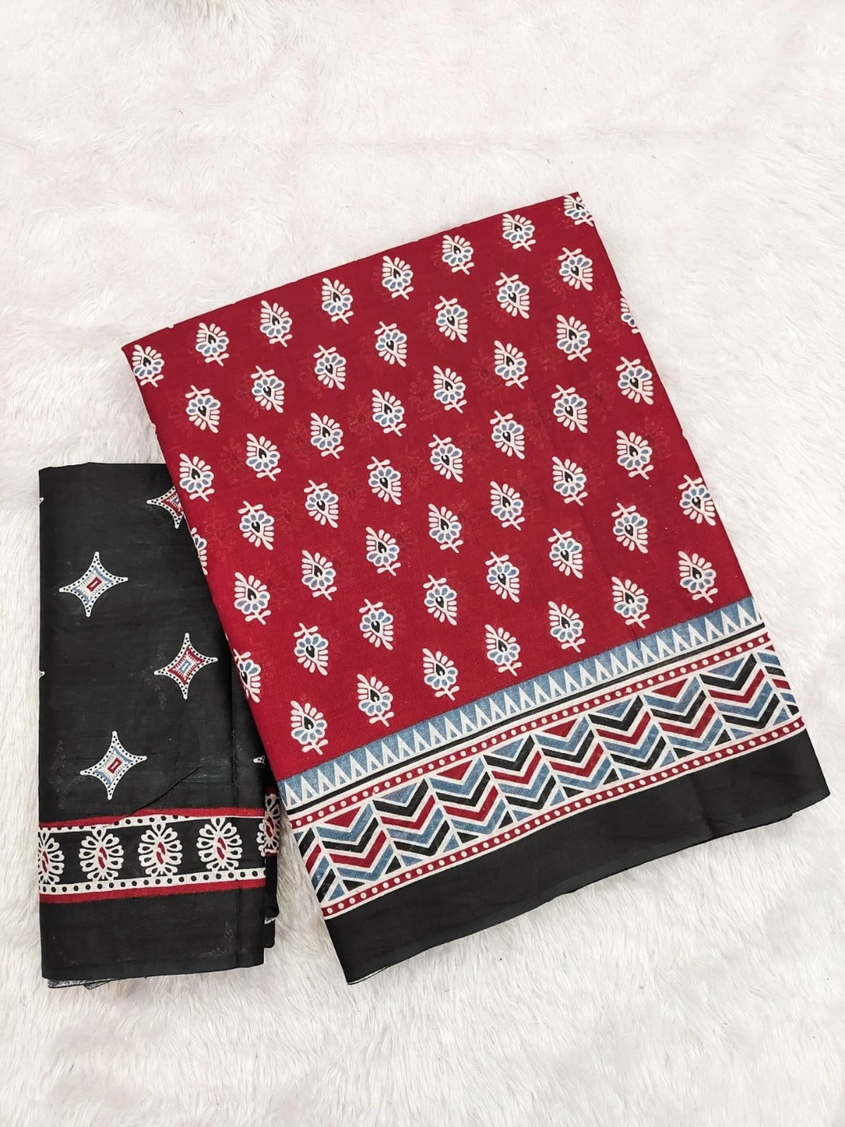 Beautiful - Pure Heavy Mul Cotton Saree with Bagru Handblock Print