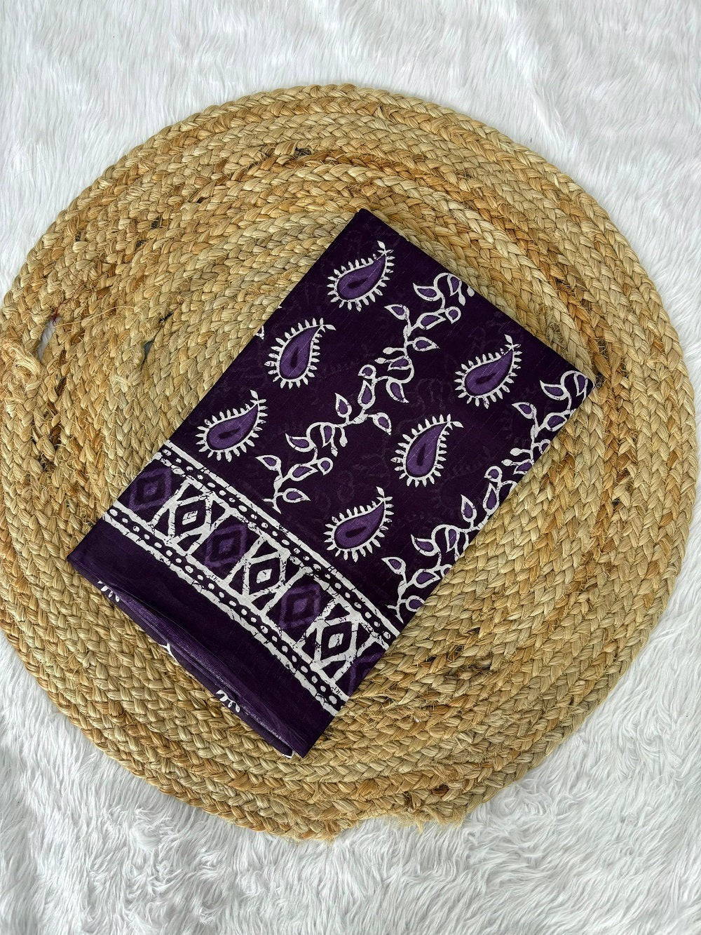 Dharma - Pure Heavy Mul Cotton Saree with Bagru Handblock Print