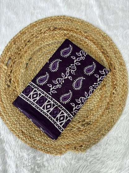 Dharma - Pure Heavy Mul Cotton Saree with Bagru Handblock Print