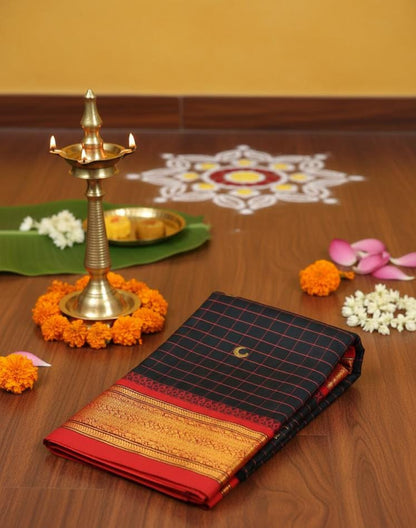 Exclusive Checks Aura Soft Silk Saree With Zari Waving Work