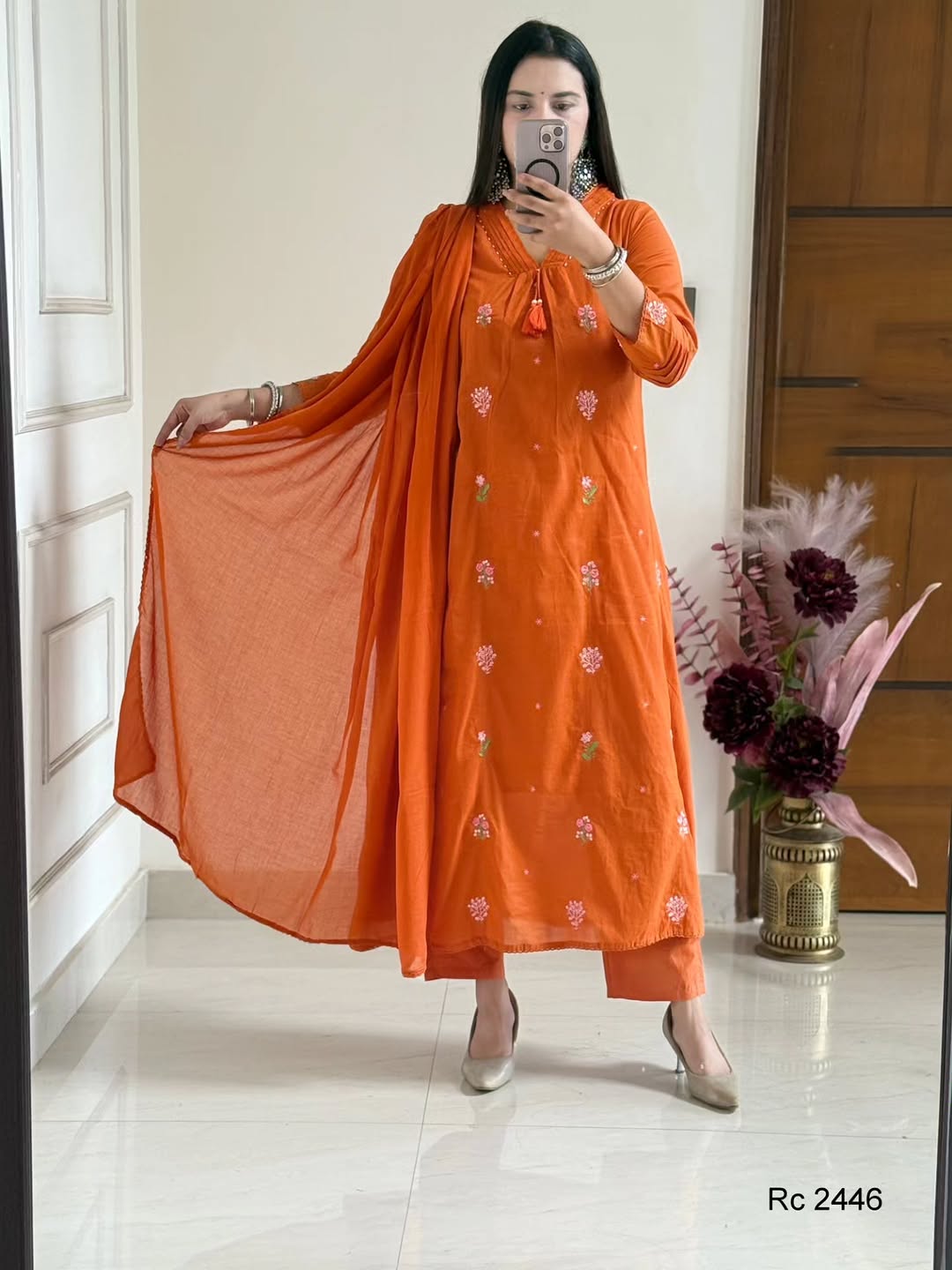 VARY MAGNIFICENT PURE MUL COTTON EMBROIDERY SUIT SET