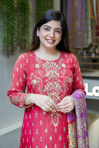 MOST STUNNING PREMIUM SILK GOTA HANDWORK SUIT SET