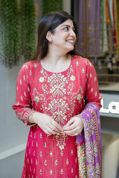 MOST STUNNING PREMIUM SILK GOTA HANDWORK SUIT SET