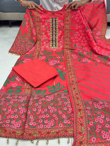Premium Muslin Kurti Pant Dupatta Set for Women