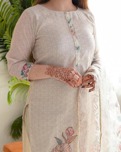 Very Beautiful Designer Kalavati Pure Linen Suit Set