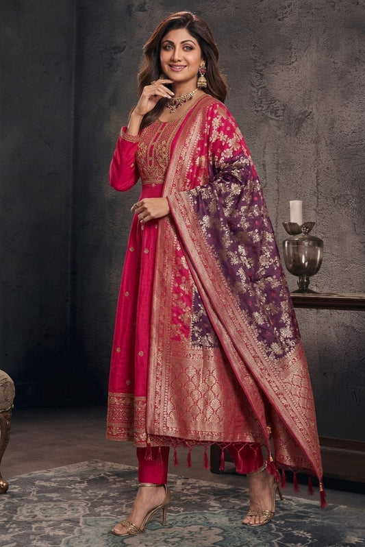NEW ARRIVALS SHILPA SHETTY ANARKALI SUIT SET