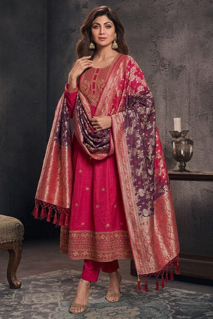 NEW ARRIVALS SHILPA SHETTY ANARKALI SUIT SET