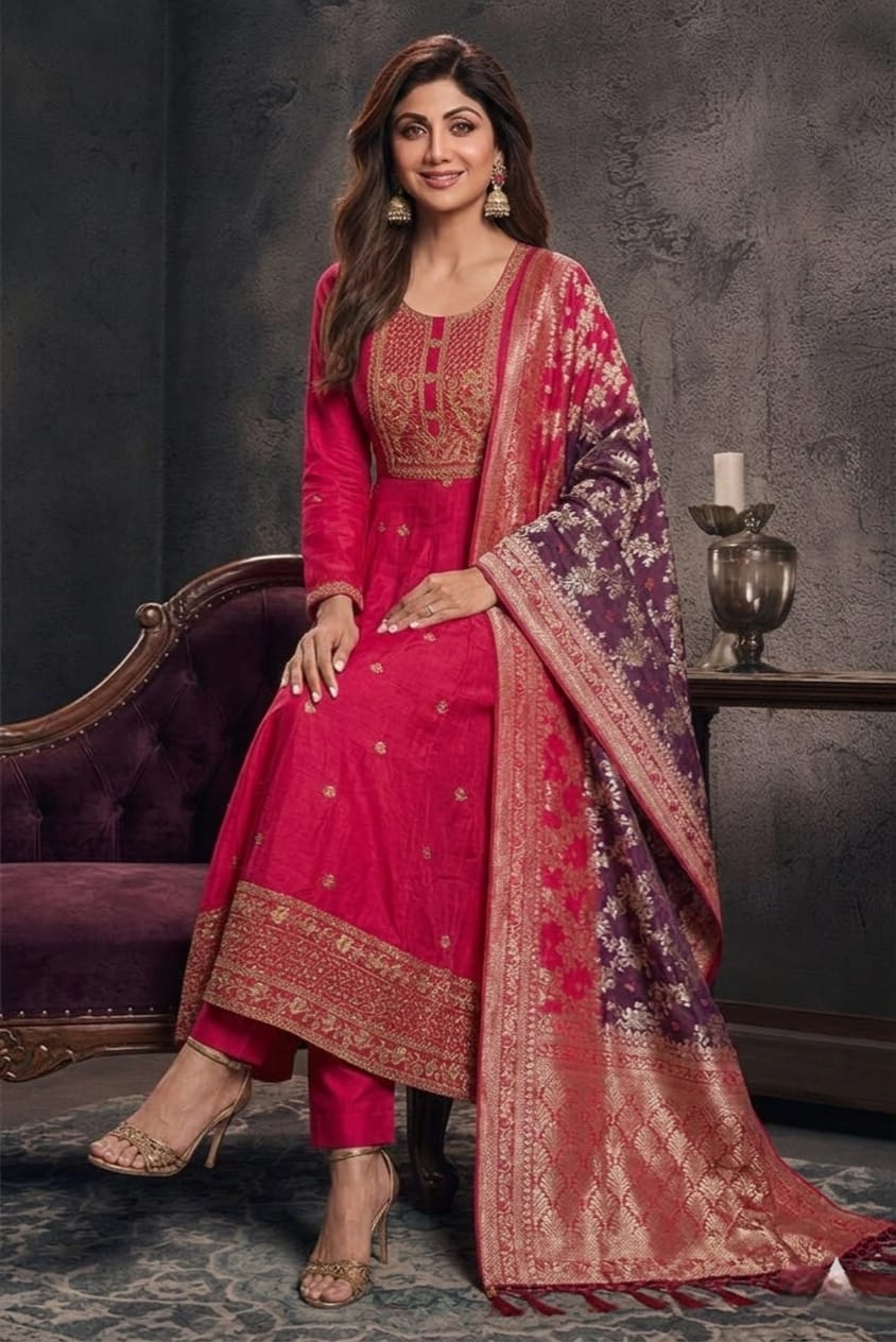 NEW ARRIVALS SHILPA SHETTY ANARKALI SUIT SET