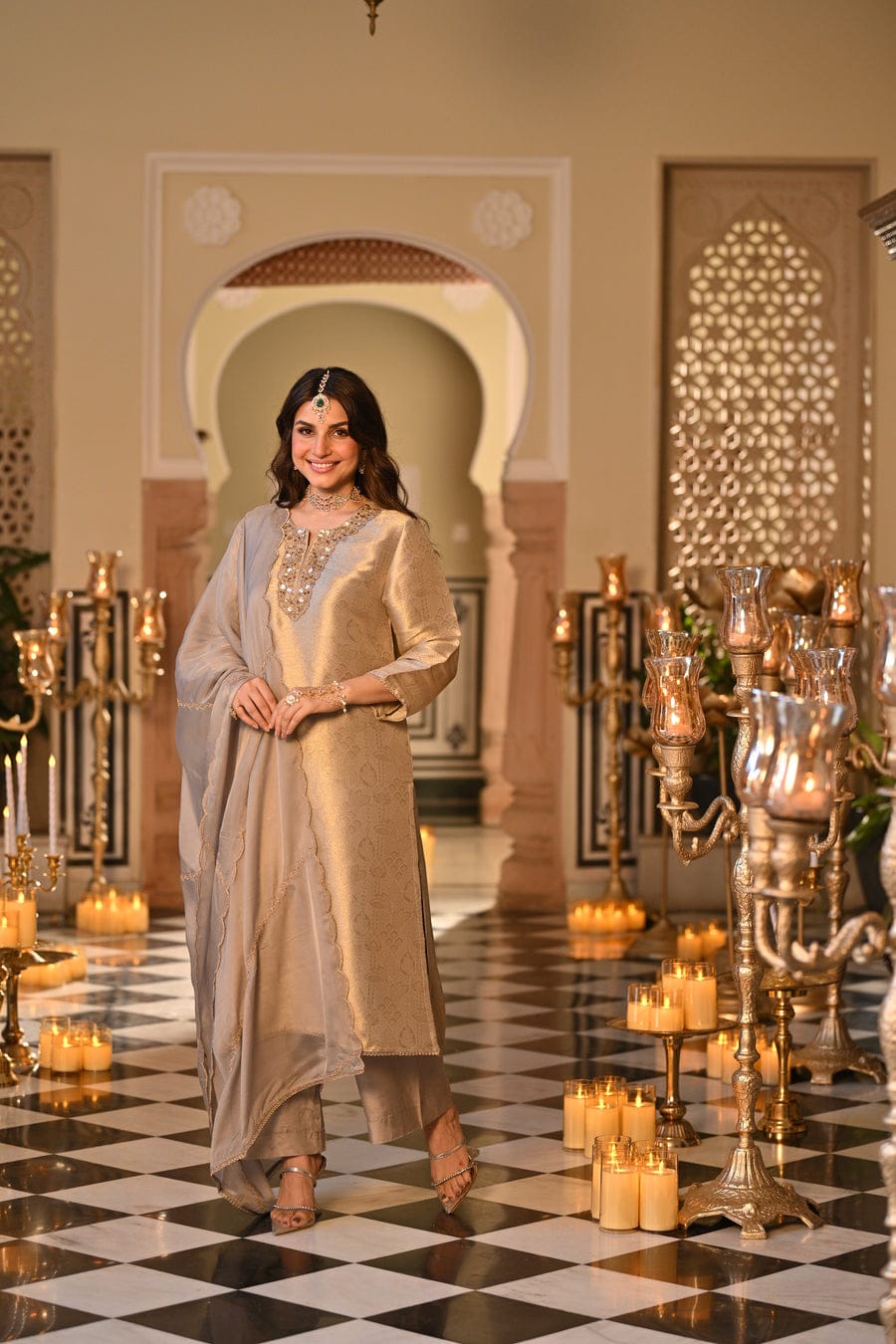 Elegant Kanjivarm Silk Embroidered Kurta Set with Dupatta