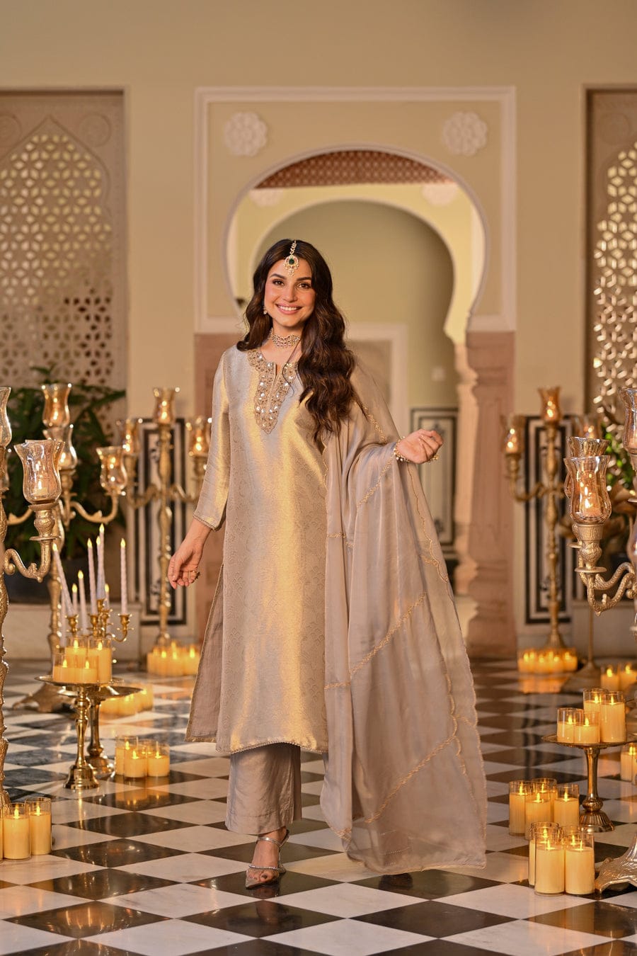 Elegant Kanjivarm Silk Embroidered Kurta Set with Dupatta