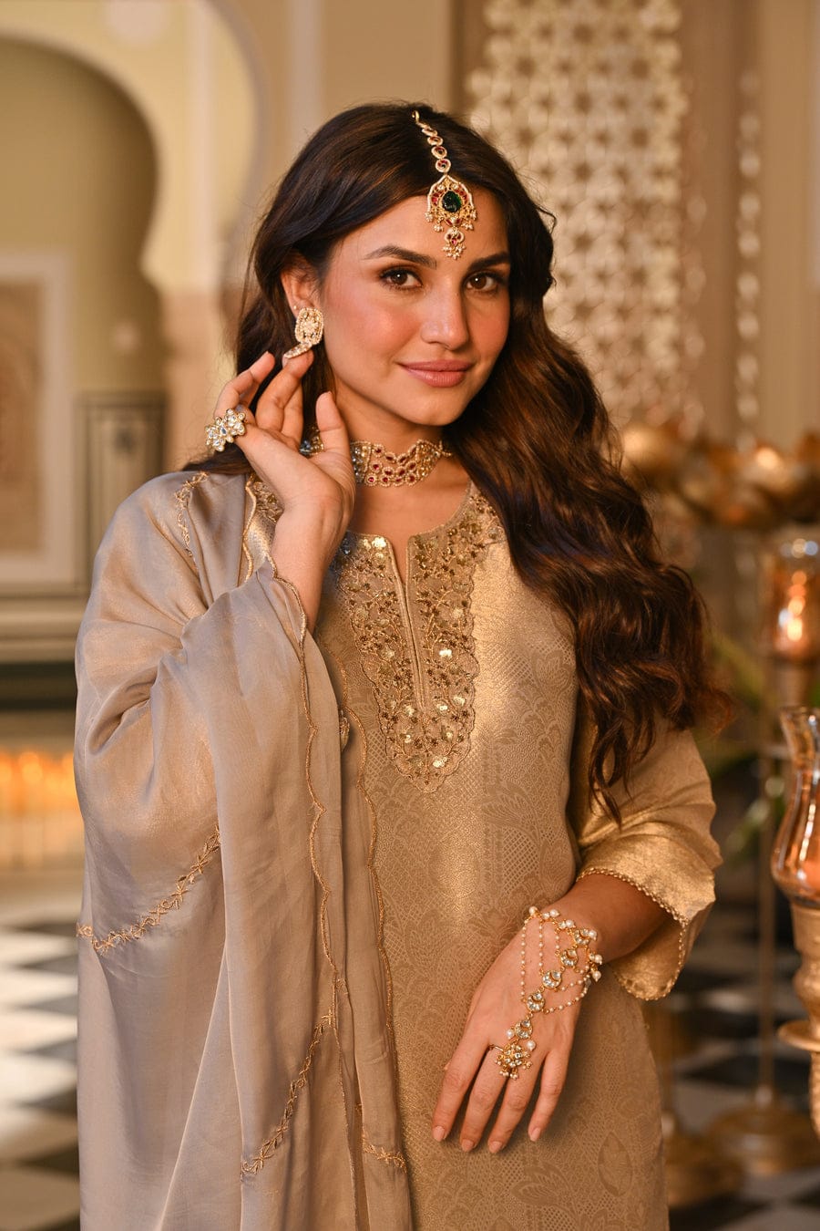 Elegant Kanjivarm Silk Embroidered Kurta Set with Dupatta