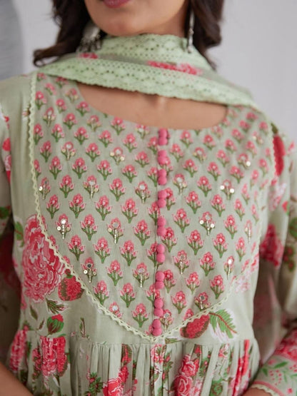 Designer Pure Jaipuri Cotton Ethnic Suit Set for Women