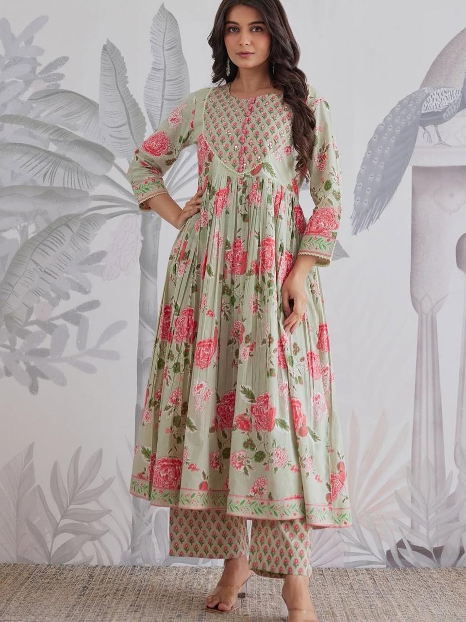 Designer Pure Jaipuri Cotton Ethnic Suit Set for Women