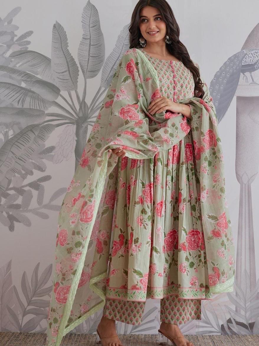 Designer Pure Jaipuri Cotton Ethnic Suit Set for Women