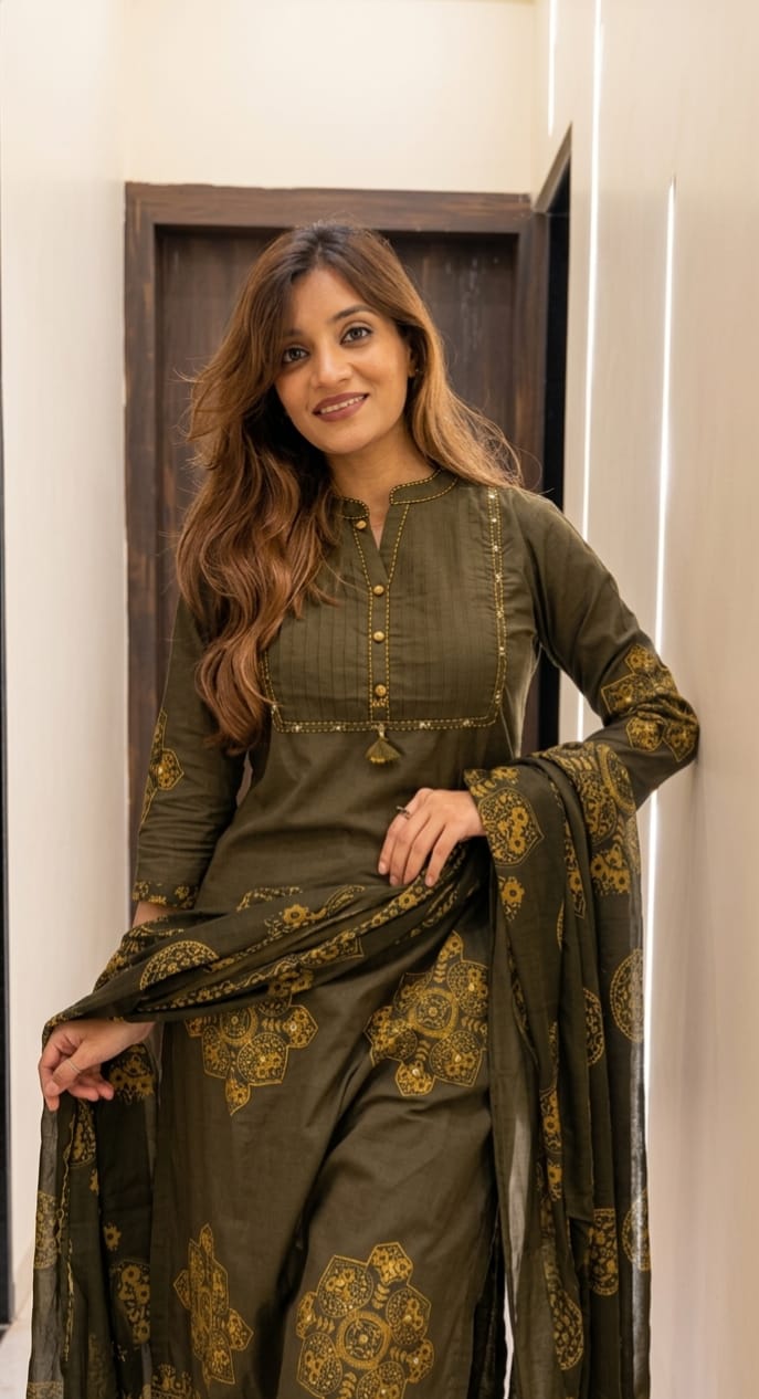 Very Attractive Premium Jaipuri Soft Cotton 3 Psc Set