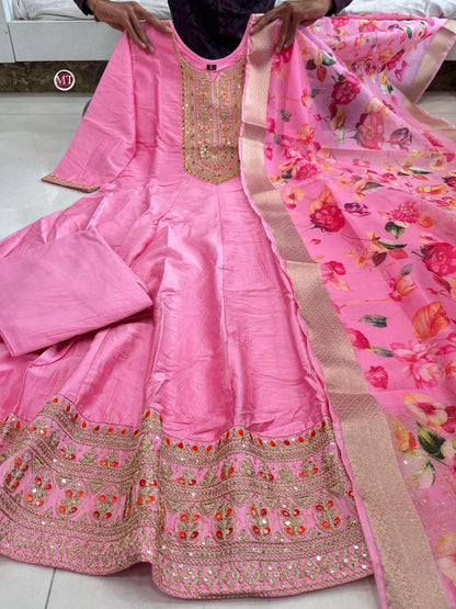 Very Beautiful Magic Silk Anarkali Suit Set