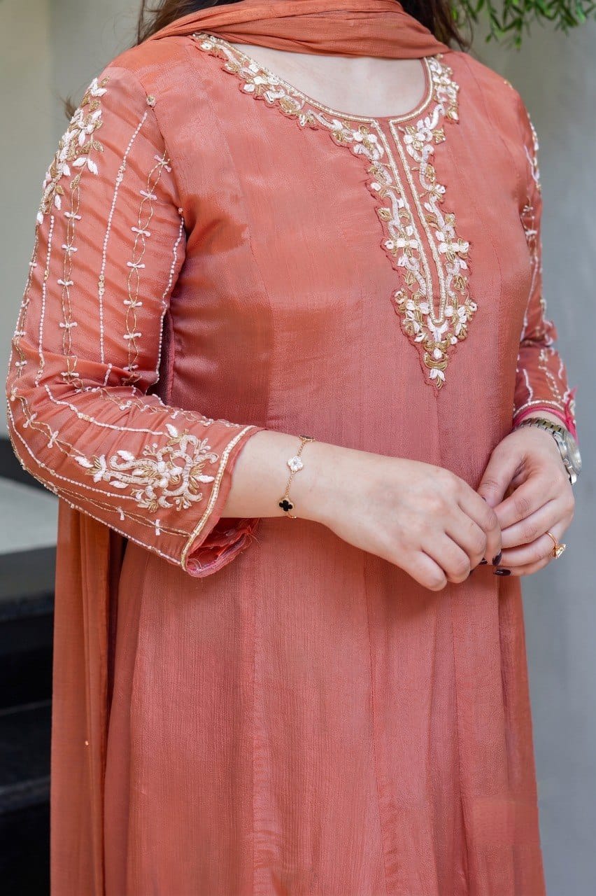 Design Pure Glass Tissue Anarkali Kali Gown