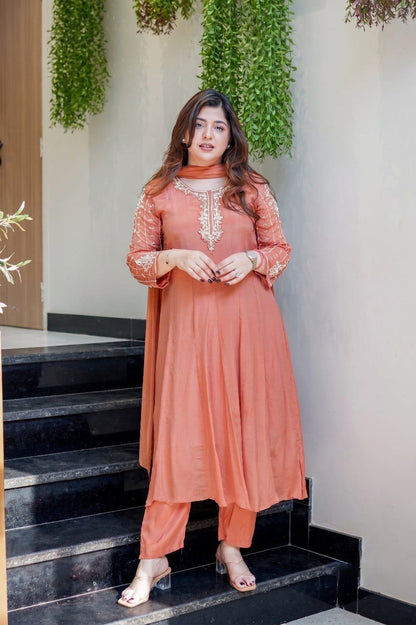 Design Pure Glass Tissue Anarkali Kali Gown