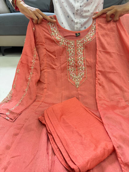 Design Pure Glass Tissue Anarkali Kali Gown