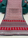 Shahi Nazraana Deep Crimson Red Pure Gajji Silk Festive Wear Saree