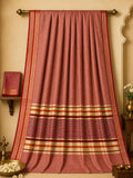 Luxury Kattam Cotton Saree with Traditional Crimson Accent Border