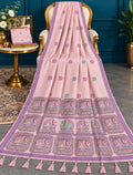Soft Pink Premium Cotton Silk Jacquard Saree with Elephant Pallu