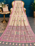 Premium Munga Cotton Elephant Motif Saree with Jaal Border