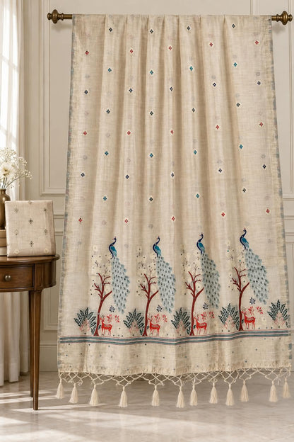 Natural Canvas Mercerized Cotton Saree