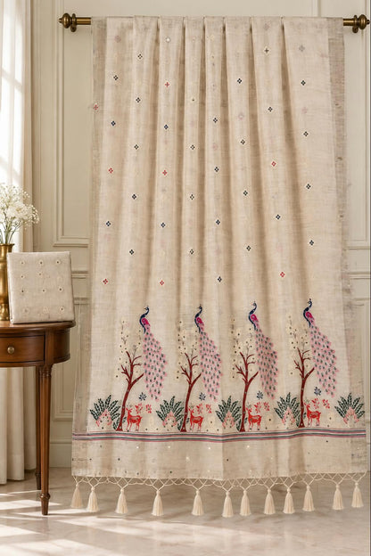 Vrindavan Heritage Blush Peacock Chronicle Mercerized Saree