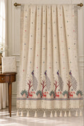 The Peacock Grove Beige Cotton Saree