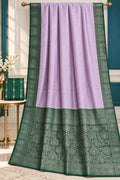 The Royal Orchid & Emerald Vine Mercerized Silk-Blend Saree