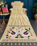 Haldi and Festivals Light Creamy Yellow Handloom Saree