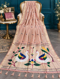Handloom Silk-Cotton Saree with Traditional Twin Peacock Zari Pallu