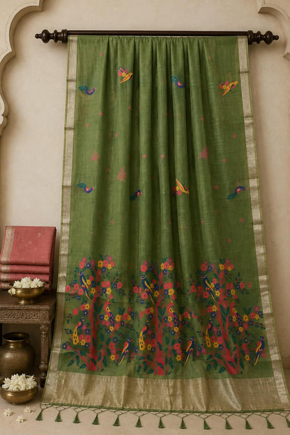 The Vrindavan Garden Chronicles: Peshwai Cotton Saree