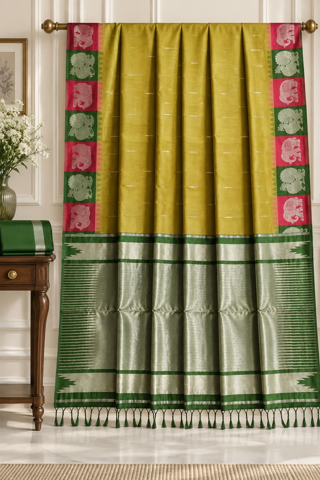 New Arrival Heavy Kanchipuram Silk Cotton Saree