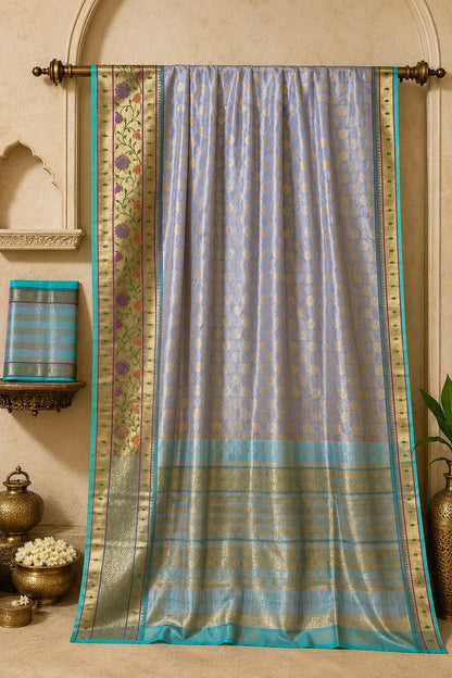 Handloom Banarasi Kora Organza Tissue Fusion Saree
