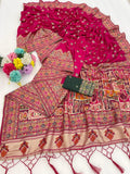 Royal Opulence with the Crimson Pashmina Silk Saree