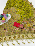 The Imperial Kani Luxury Chartreuse Green Saree