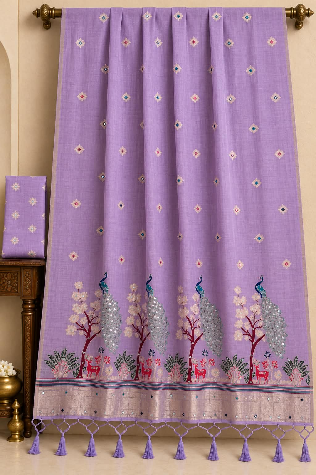 Lavender Meadow Weave Saree