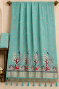 Luxury Drape Featuring Heritage Nature Landscape and Hand-Knotted Tassel Fringe Pallu Saree